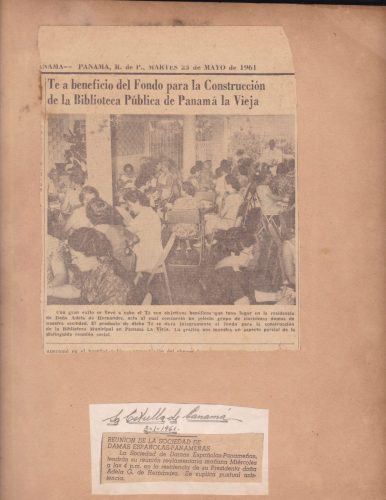 Té a beneficio del fondo para la construcción de la Biblioteca de Puente del Rey.