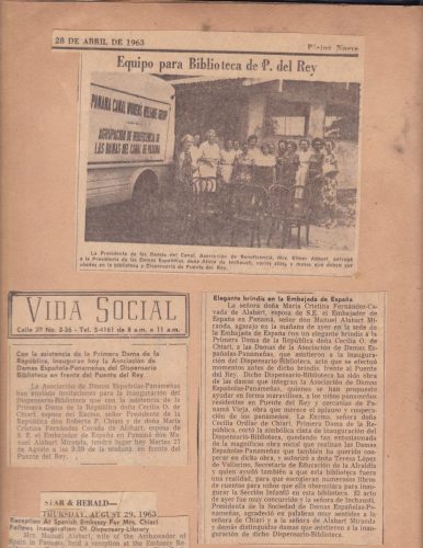 Abril, 1963. Donación de Equipo para Biblioteca Puente del Rey.